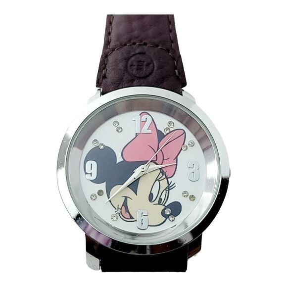Disney Other - Vintage Disney's Minnie Mouse Leather Band Watch New Battery